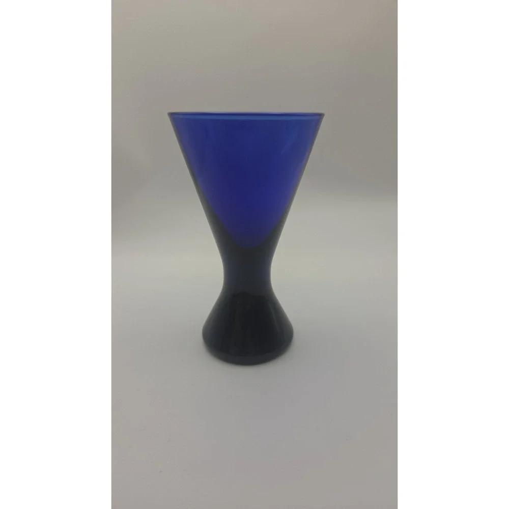 Vintage Cobalt Shot Glass heavy base